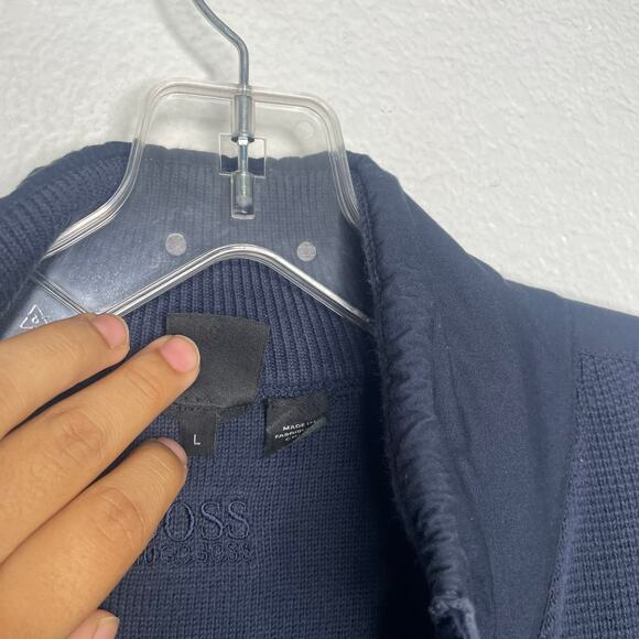 Boss Hugo Boss Mens Sweater Size L Knit Button Front Cardigan Like Regular Fit - Picture 4 of 15